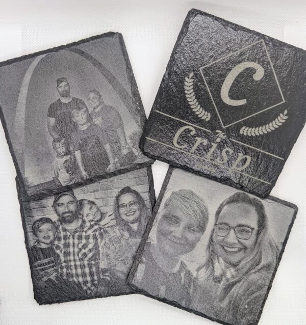 Custom Engraved Slate Cup Coasters - Image 2