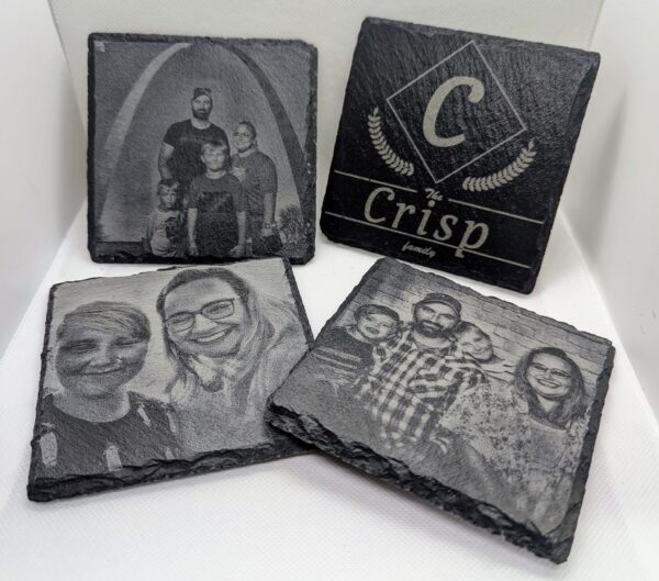 Custom Engraved Slate Cup Coasters