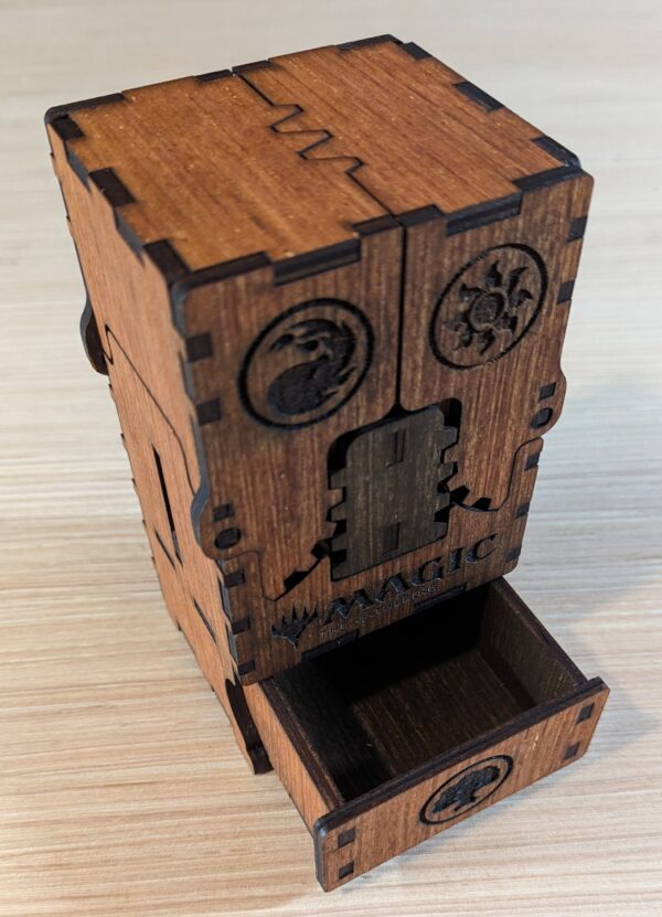 Geared Magic the Gathering Box w/ Dice Drawer - Image 3